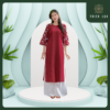 Áo dài linen Thanh Đoan cổ tròn